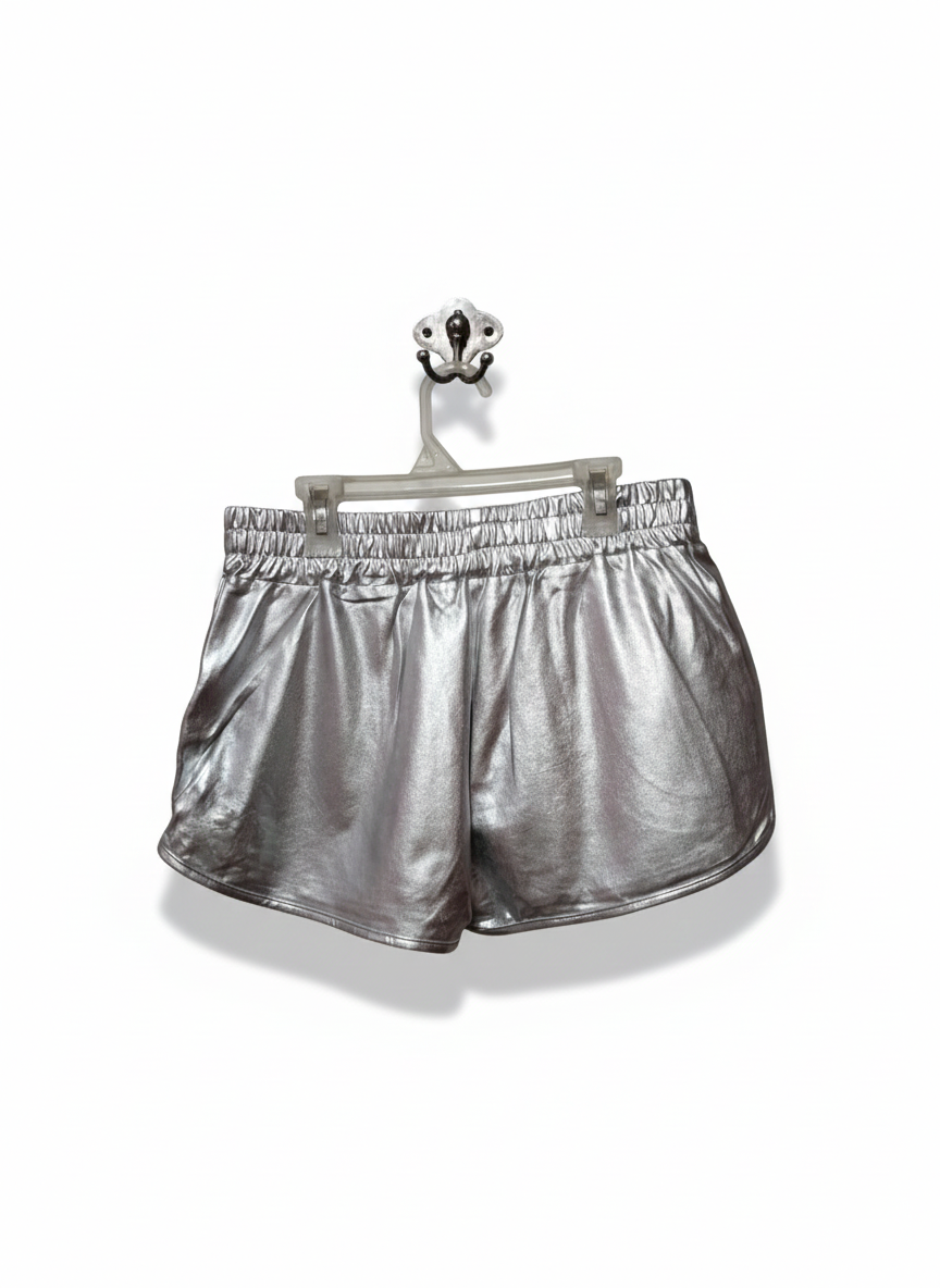PUMPKINO|XL|WAIST 30|SILVER METALLIC DOLPHIN SHORTS