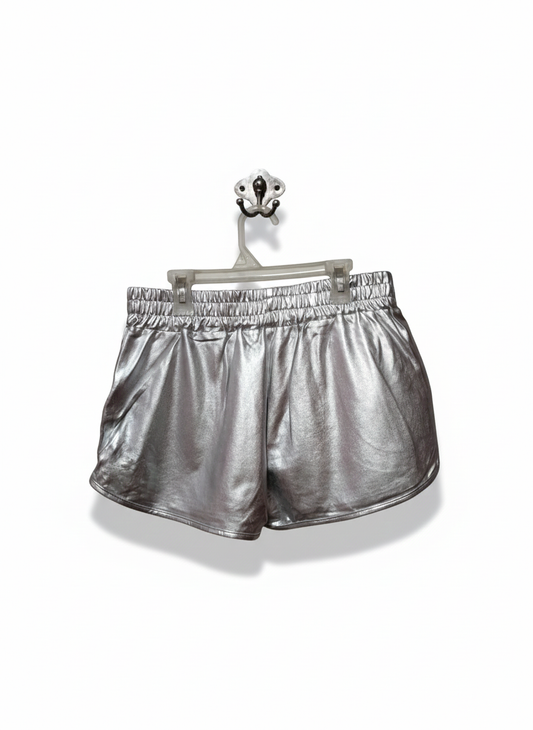 PUMPKINO|XL|WAIST 30|SILVER METALLIC DOLPHIN SHORTS