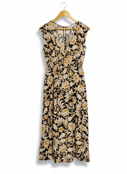 MNG|S|BUST 16|MANGO FLORAL WRAP NECKLINE DRESS