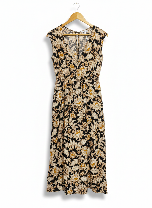 MNG|S|BUST 16|MANGO FLORAL WRAP NECKLINE DRESS
