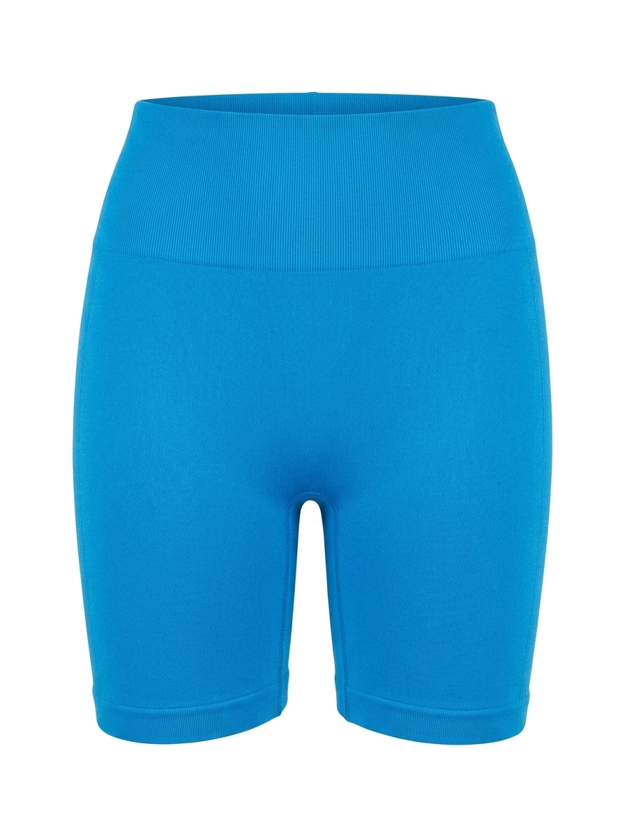 BONDS |M| WAIST 26| B11|  : VIBRANT CERULEAN BLUE SEAMLESS HIGH-RISE BIKER SHORTS