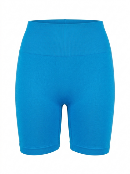 BONDS |M| WAIST 26| B11|  : VIBRANT CERULEAN BLUE SEAMLESS HIGH-RISE BIKER SHORTS