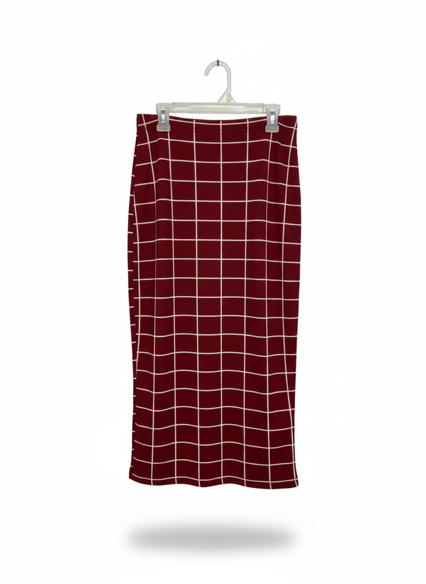 SHEIN|M/L|WAIST 28|Mulvari Letter Waist Grid Pencil Skirt