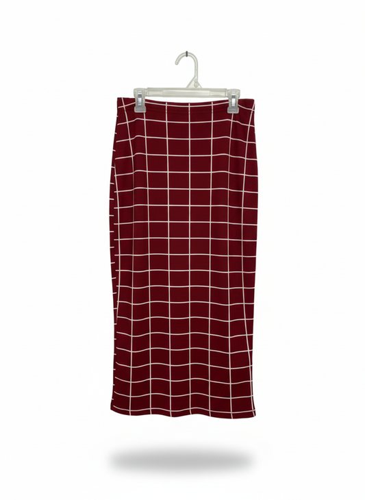 SHEIN|M/L|WAIST 28|Mulvari Letter Waist Grid Pencil Skirt