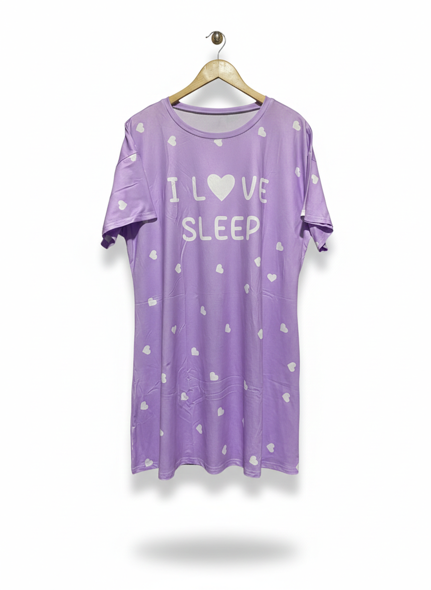 WOMEN'S GRAPHIC SLEEP TEE IN LAVENDER |XL| BUST 22|