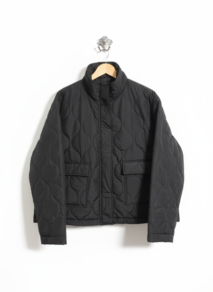 NEW LOOK|XL|BUST 27|Oversized Wave Quilted Jacket - Black