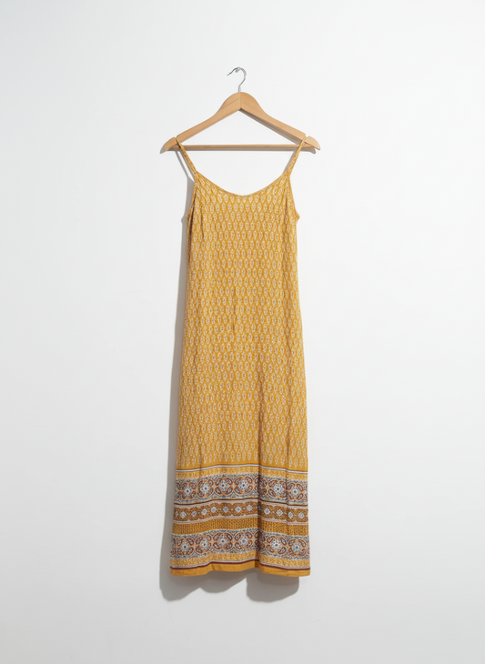 PRIMARK FLOWY MUSTARD SUMMER DRESS