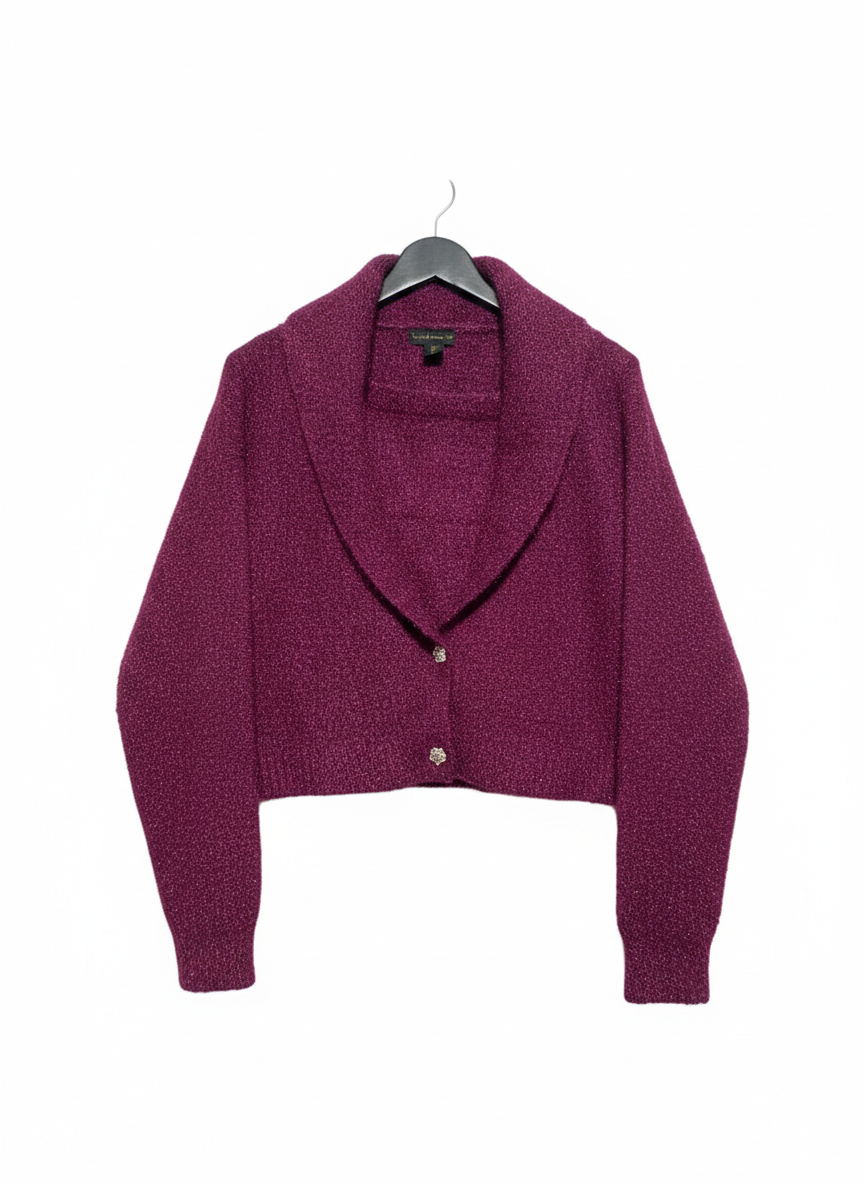 HOUSE OF HARLOW |L| "Eileen Fisher Wool & Cashmere Blend Collared Wrap Sweater