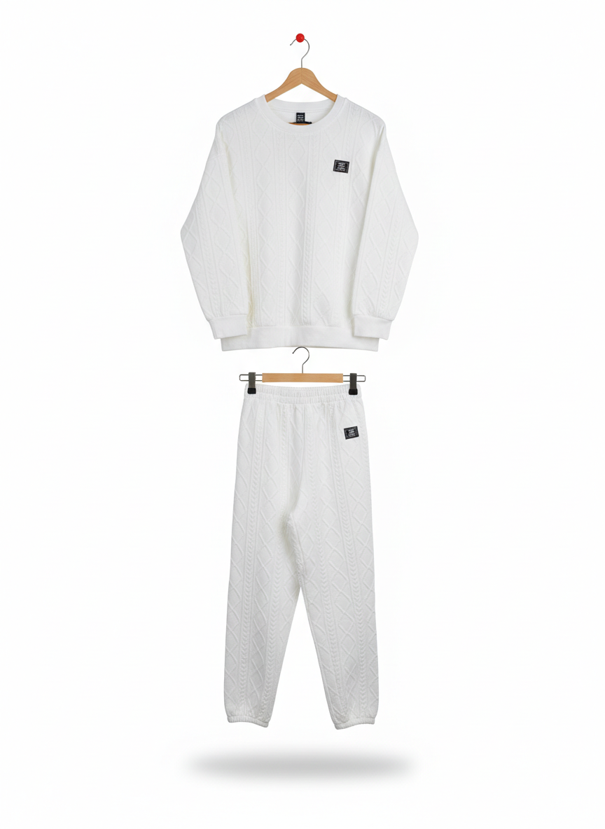SHEIN |XS| LUXURY CABLE KNIT TRACKSUIT SET