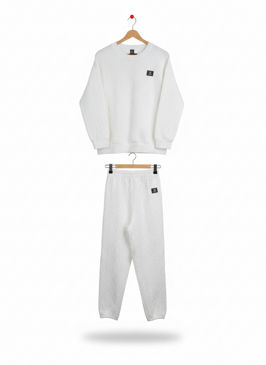 SHEIN |XS| LUXURY CABLE KNIT TRACKSUIT SET