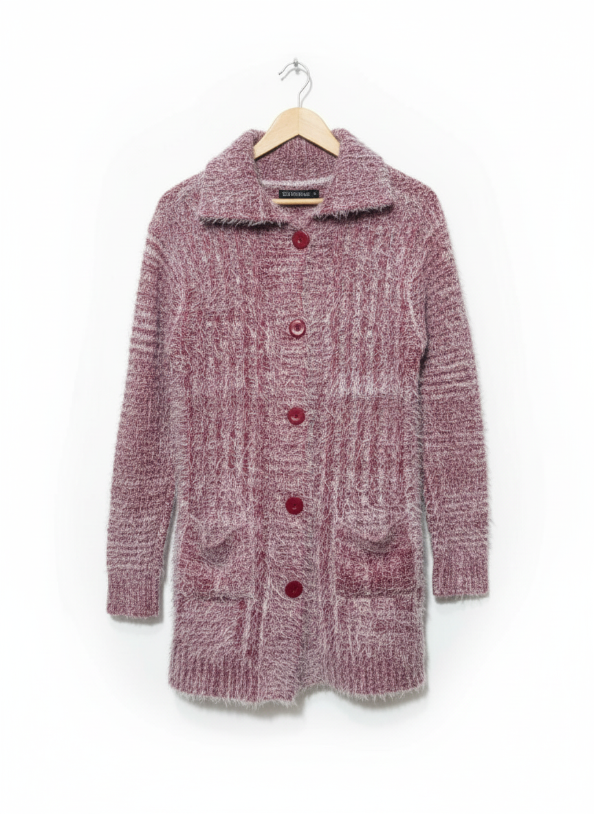 SILVER SWAN Red Long Sleeve Button-up  Cardigan W-19 / L-32