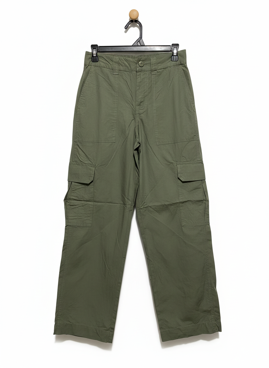 ANKO |M| WAIST 27| OLIVE GREEN STRAIGHT-LEG CARGO PANTS