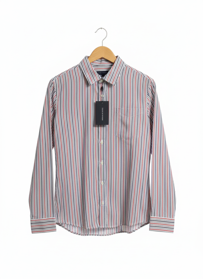 TOMMY HILFIGER| M | BUST 20| MULTI-COLOR VERTICAL STRIPED SHIRT