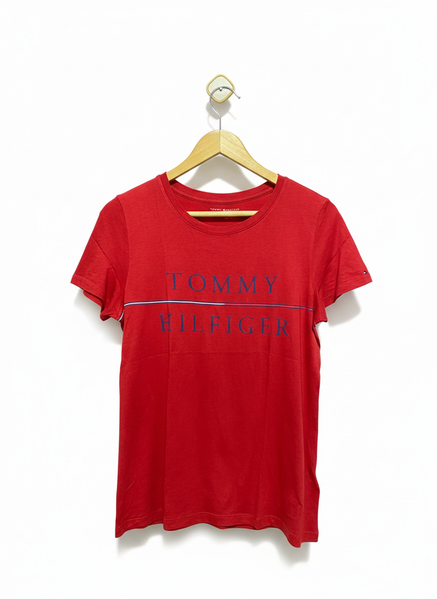 TOMMY HILFIGER |M| BUST 19| CLASSIC RED TOMMY HILFIGER LOGO GRAPHIC T-SHIRT