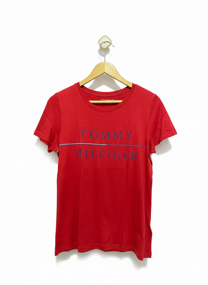 TOMMY HILFIGER |M| BUST 19| CLASSIC RED TOMMY HILFIGER LOGO GRAPHIC T-SHIRT