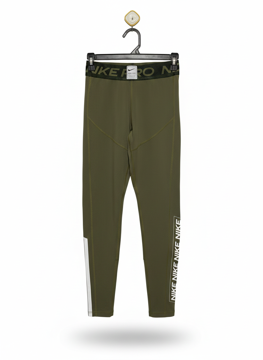 NIKE |S| WAIST 24| PRO OLIVE GREEN TRAINING TIGHTS