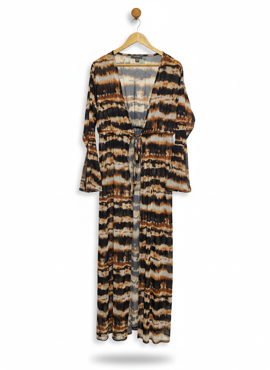 PRIMARK |XL| BUST 21|  TIGER STRIPE MESH DUSTER