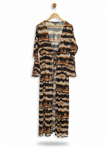 PRIMARK |XL| BUST 21|  TIGER STRIPE MESH DUSTER