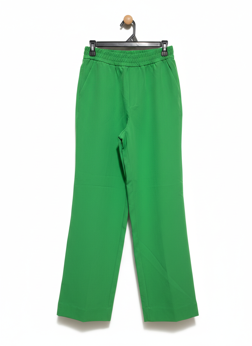 SUPRE |M| WAIST 28|C1| EMERALD GREEN WIDE-LEG ELASTIC WAIST TROUSERS