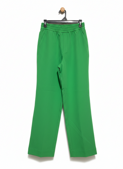 SUPRE |M| WAIST 28|C1| EMERALD GREEN WIDE-LEG ELASTIC WAIST TROUSERS