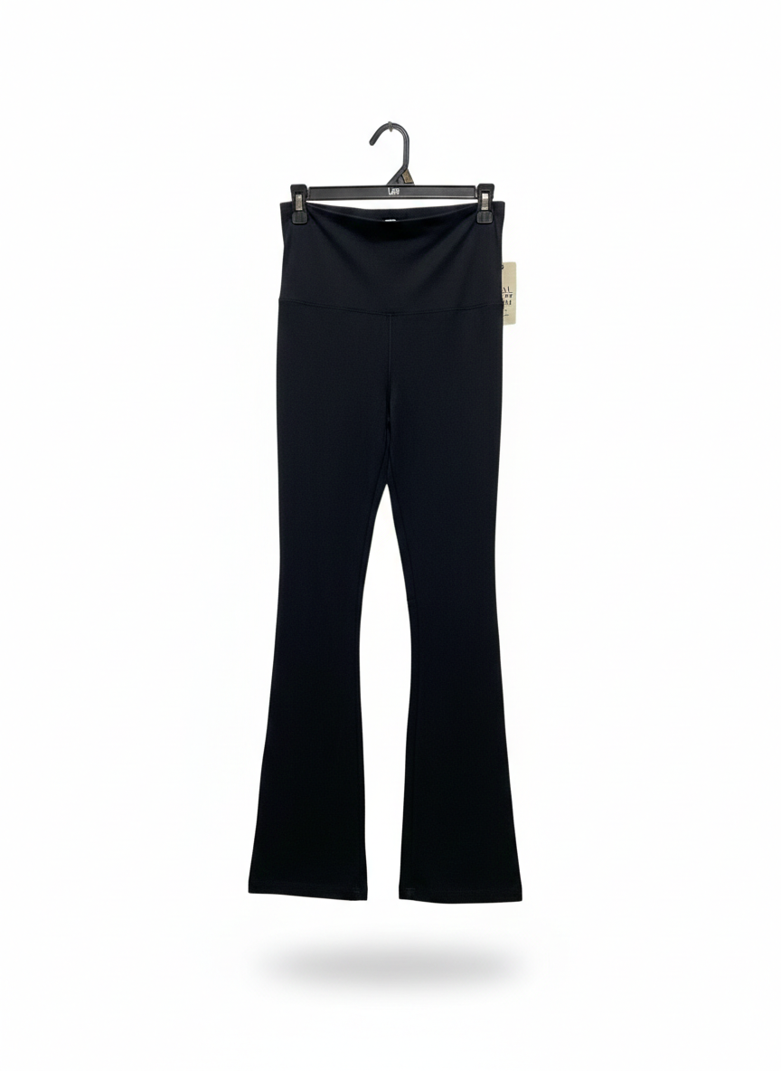 PINK|S|WAIST 28| B1| BLACK HIGH-WAISTED FLARE LEGGINGS
