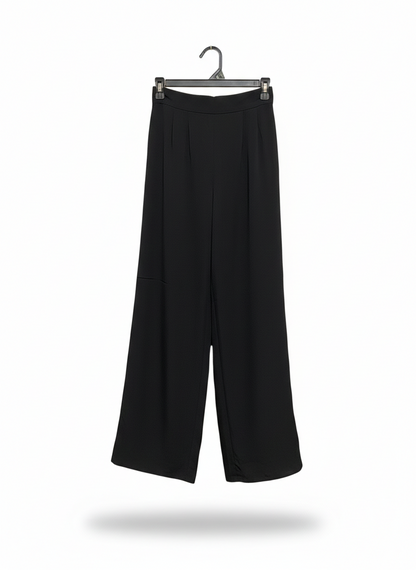 H&M |S| WAIST 24| BLACK HIGH-WAISTED WIDE-LEG TROUSERS