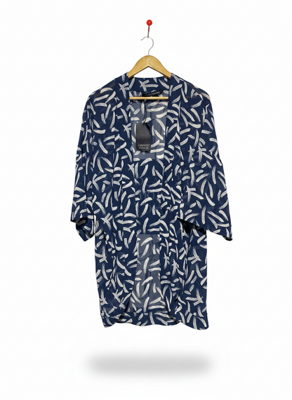 JEANS WEST |M/L| BUST 27| NAVY ABSTRACT BRUSHSTROKE KIMONO CARDIGAN