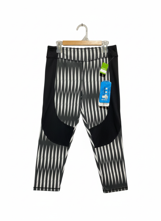 THERAPY|XL|WAIST 27|Women's Black & White Patterned Athletic Capri Leggings