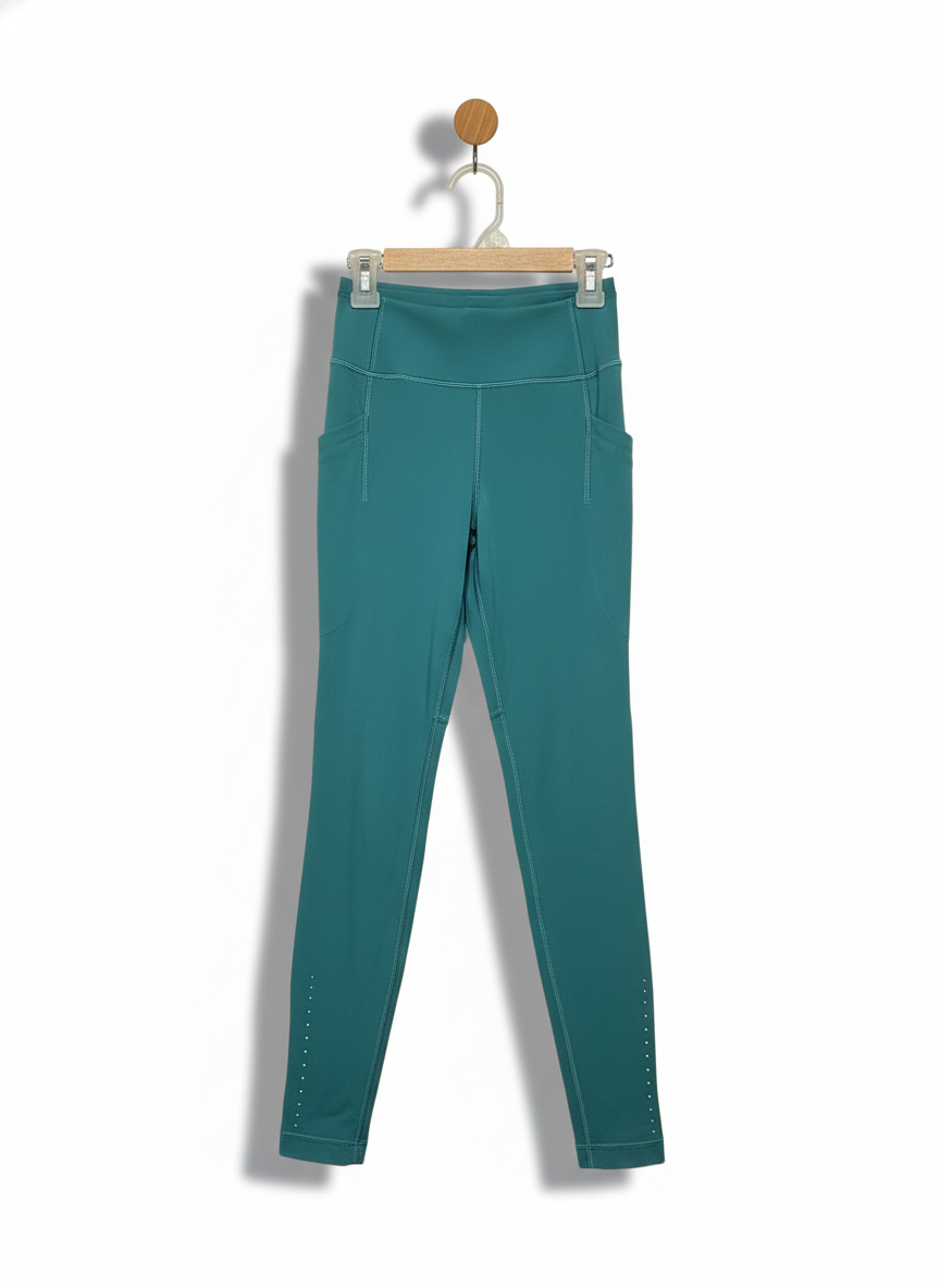 LULULEMON |XS|WAIST 20|Dark Turquoise High-Waisted Athletic Leggings