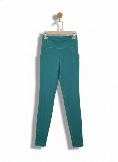 LULULEMON |XS|WAIST 20|Dark Turquoise High-Waisted Athletic Leggings
