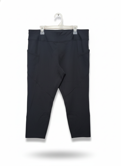 AVIA|XXL|WAIST 36|Women's high-waisted active capri leggings with side pockets