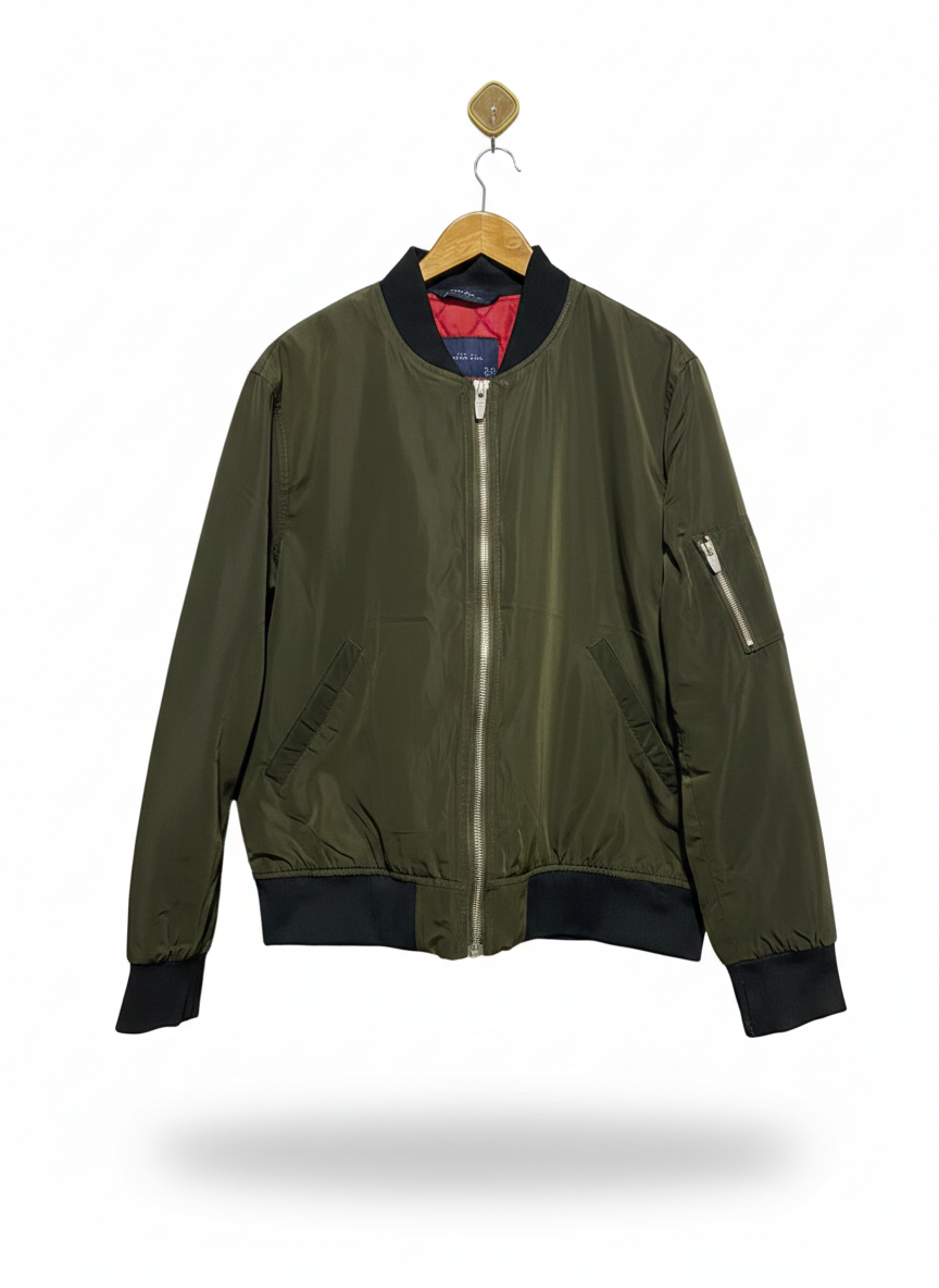 ZARA MAN |XL| BUST 25| Olive Green Bomber Jacket