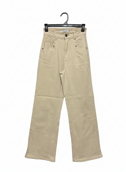 WAKEE |S| WAIST 24|  High-Waist Straight Fit Cotton Pants