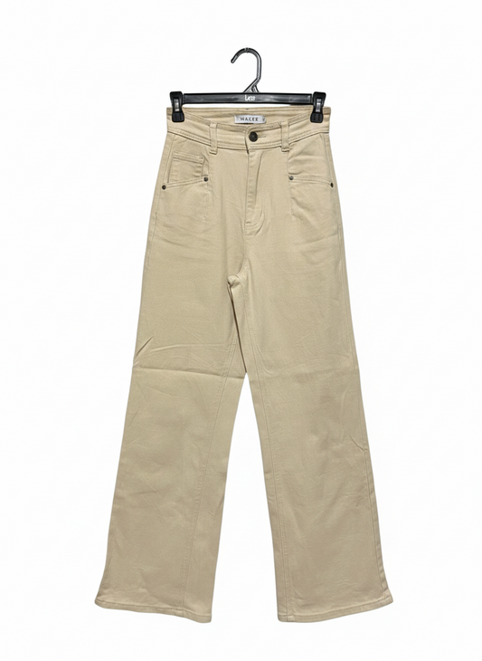 WAKEE |S| WAIST 24|  High-Waist Straight Fit Cotton Pants