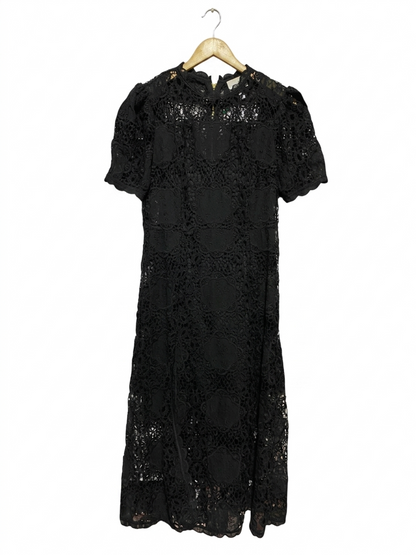 ALICE MCCALL |M| BUST 18| B26| LUXURY BLACK CROCHET LACE MIDI DRESS
