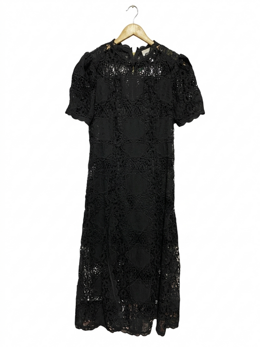 ALICE MCCALL |M| BUST 18| B26| LUXURY BLACK CROCHET LACE MIDI DRESS