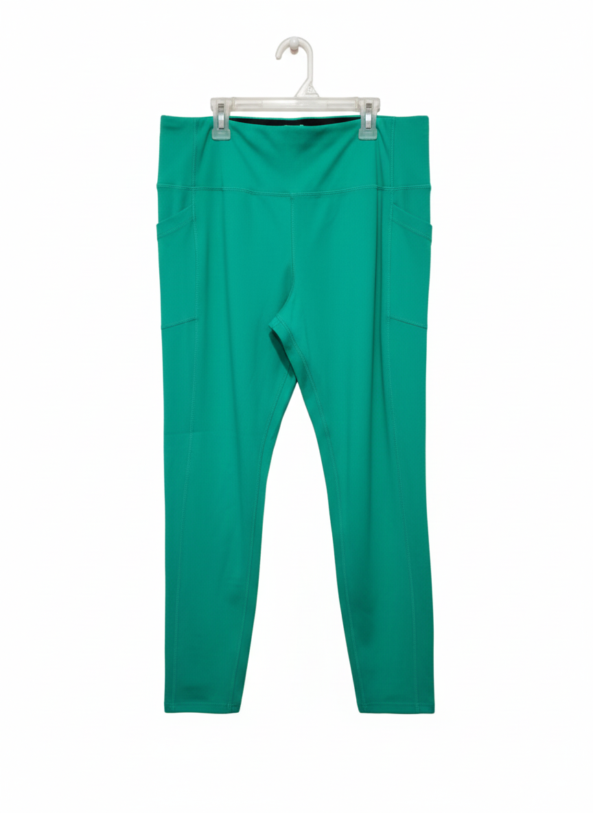 AVIA|XL|WAIST 32|Teal Green High Waisted PowerSoft Capri Legging