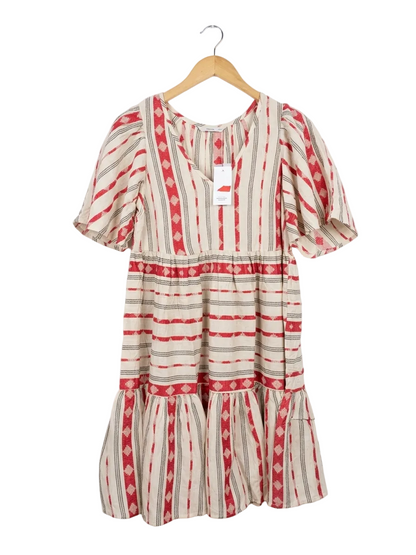 GEORGE |M| BUST 18| B9| BOHEMIAN TRIBAL PRINT TIERED MINI DRESS
