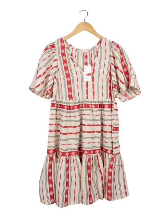 GEORGE |M| BUST 18| B9| BOHEMIAN TRIBAL PRINT TIERED MINI DRESS