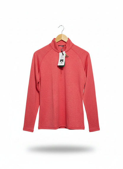 STORM CREEK |M|BUST 18|CORAL HEATHERED CUTTER & BUCK HALF-ZIP PULLOVER