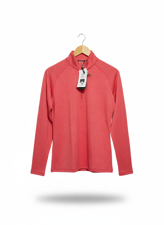 STORM CREEK |M|BUST 18|CORAL HEATHERED CUTTER & BUCK HALF-ZIP PULLOVER