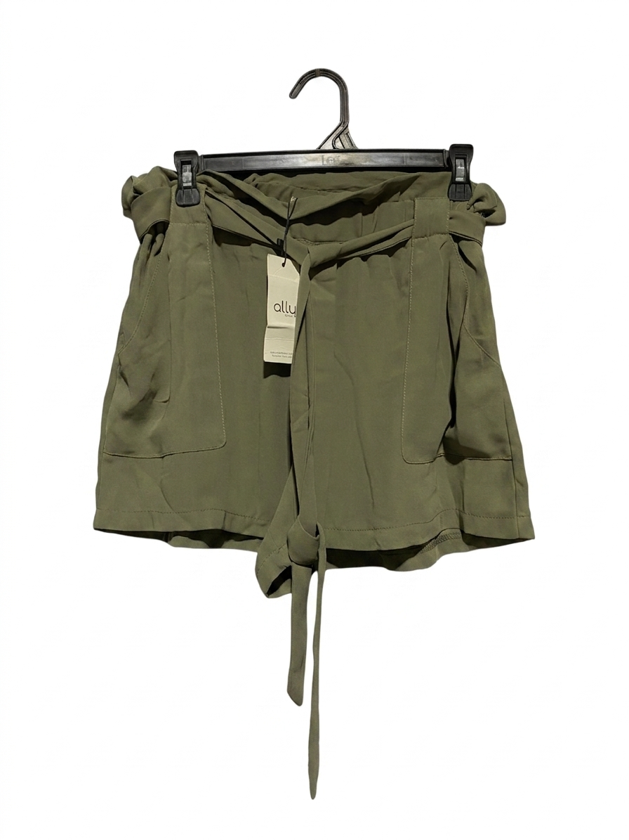 ALLY |M| WAIST 28| B20| OLIVE GREEN PAPERBAG WAIST SHORTS