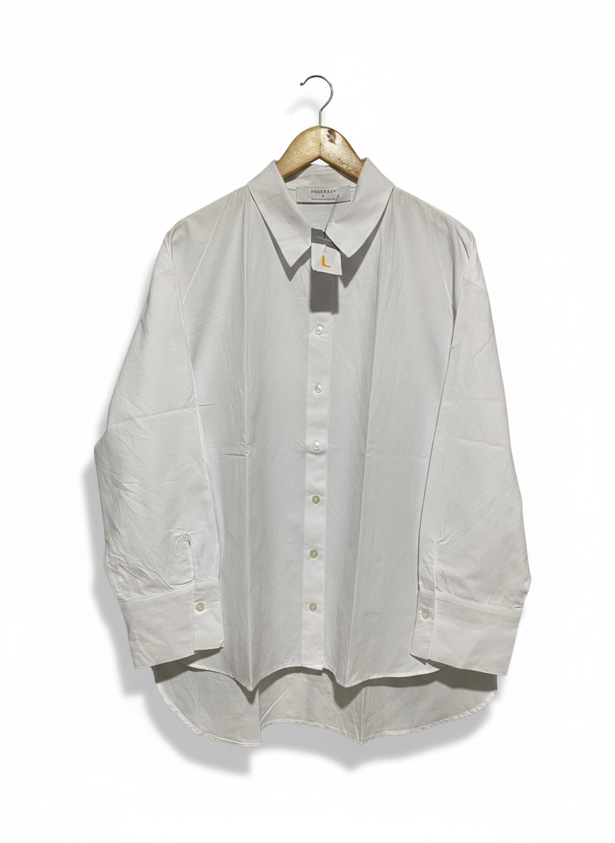 PRIMARK |L| BUST 24| OVERSIZED WHITE BUTTON-DOWN SHIRT