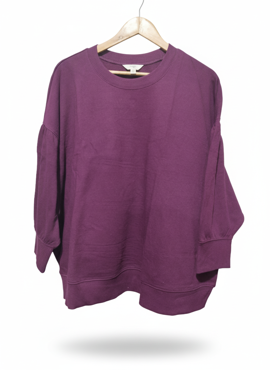 Terra & Sky Maroon Round Neck Long Sleeve Sweatshirt Sz 2X W-28 / L-26