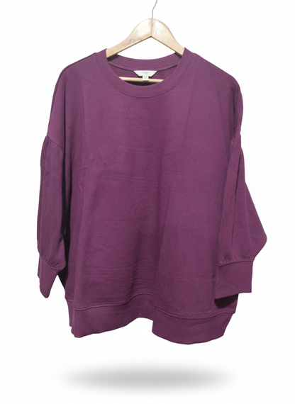 Terra & Sky Maroon Round Neck Long Sleeve Sweatshirt Sz 2X W-28 / L-26