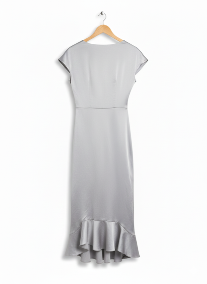 NEW LOOK Textured Wrap Ruffle Midi Dress