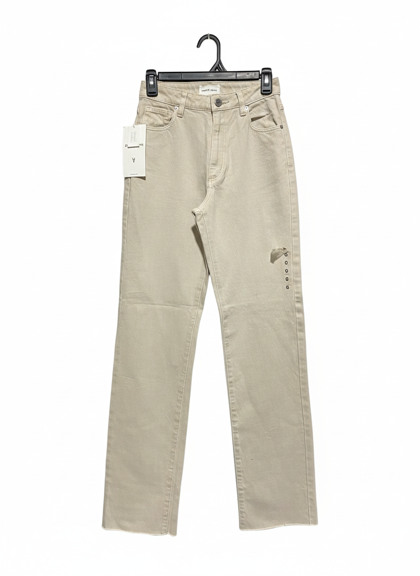 ABRAND DENIM |S| WAIST 26|B12|Beige or Off-White Straight-Leg Denim Jeans