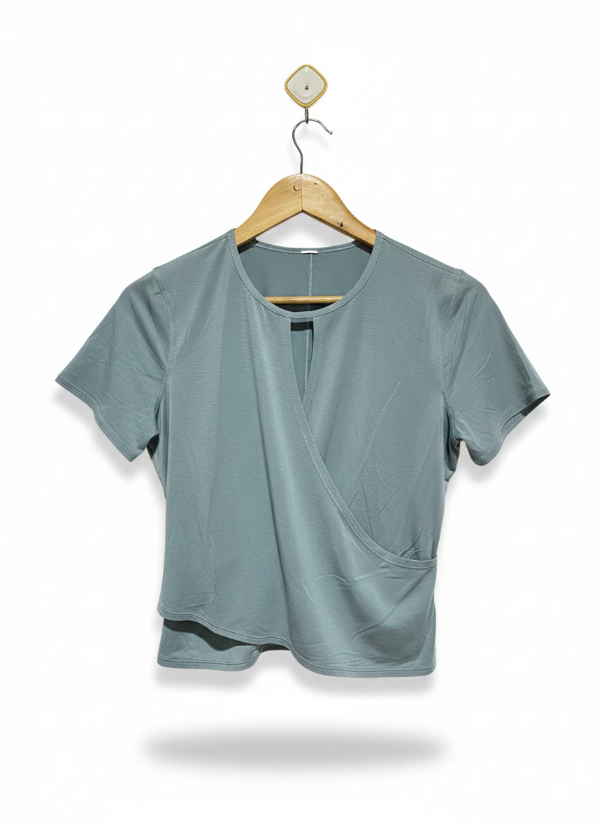 LULULEMON |M| BUST 17|  Round Trip Short Sleeve Wrap Top