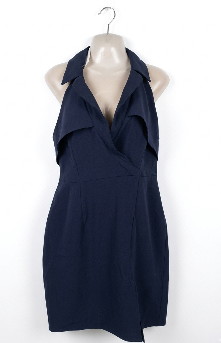 ASOS |M| BUST 18| B4| SOPHISTICATED NAVY BLUE HALTER BLAZER DRESS WITH LAPEL DETAIL