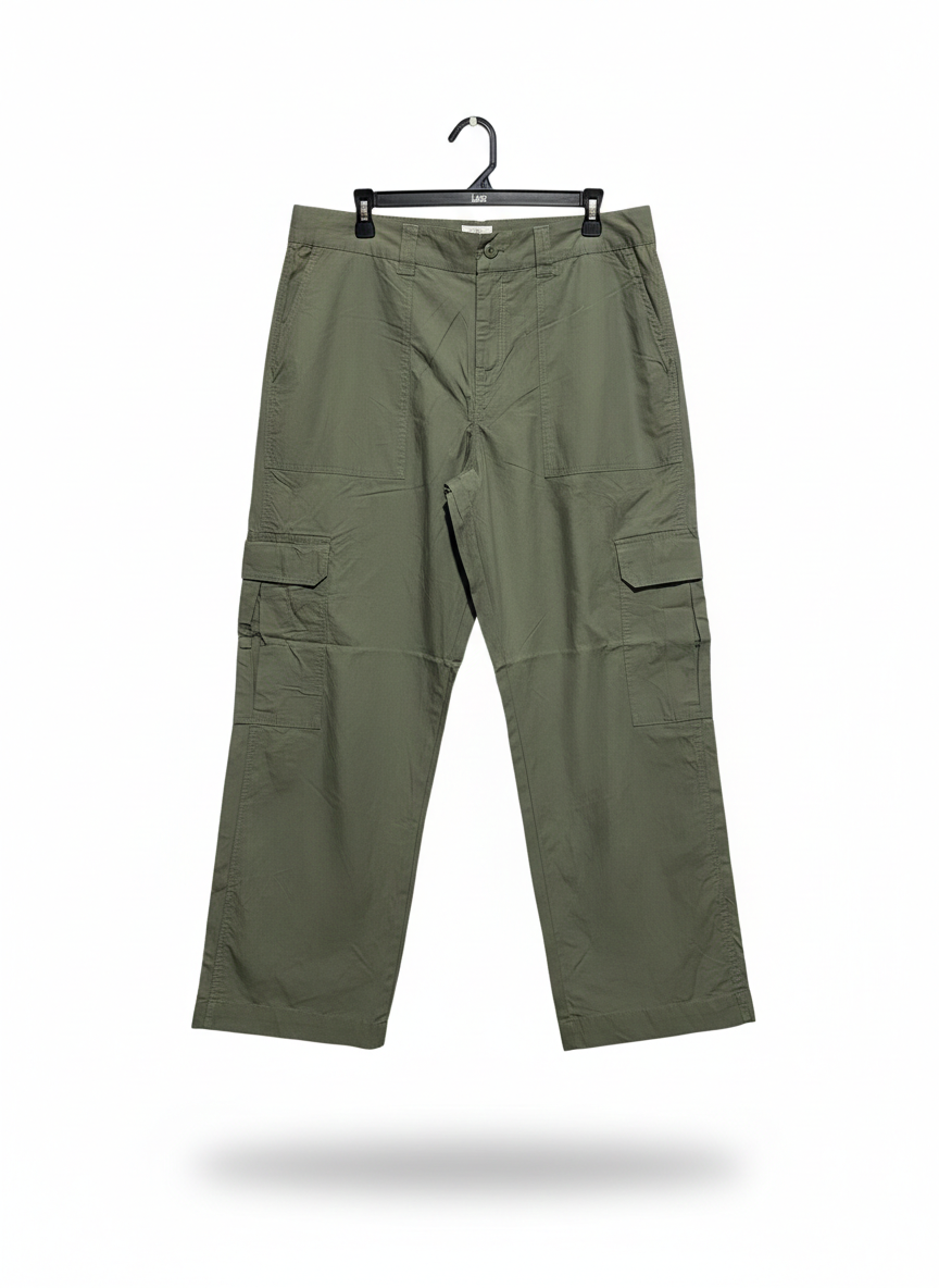 ANKO |XL| WAIST 36| WOMEN’S OLIVE GREEN RELAXED FIT CARGO PANTS - MULTI-POCKET UTILITY TROUSERS